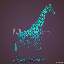 Bild på Vector giraffe silhouette abstract animal illustration Safari giraffe can be used for background card print materials